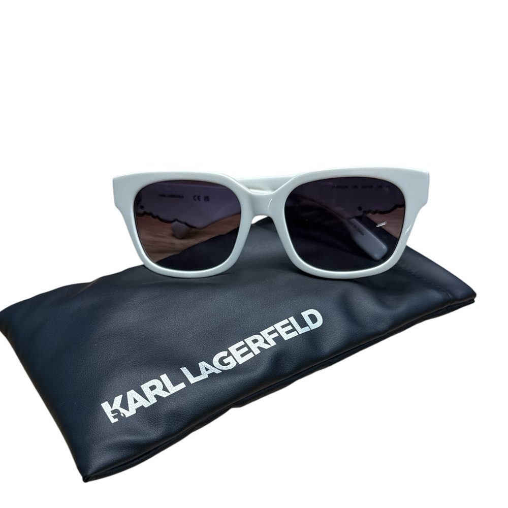 Karl Lagerfeld White Sunglasses with Karl Design in Legs